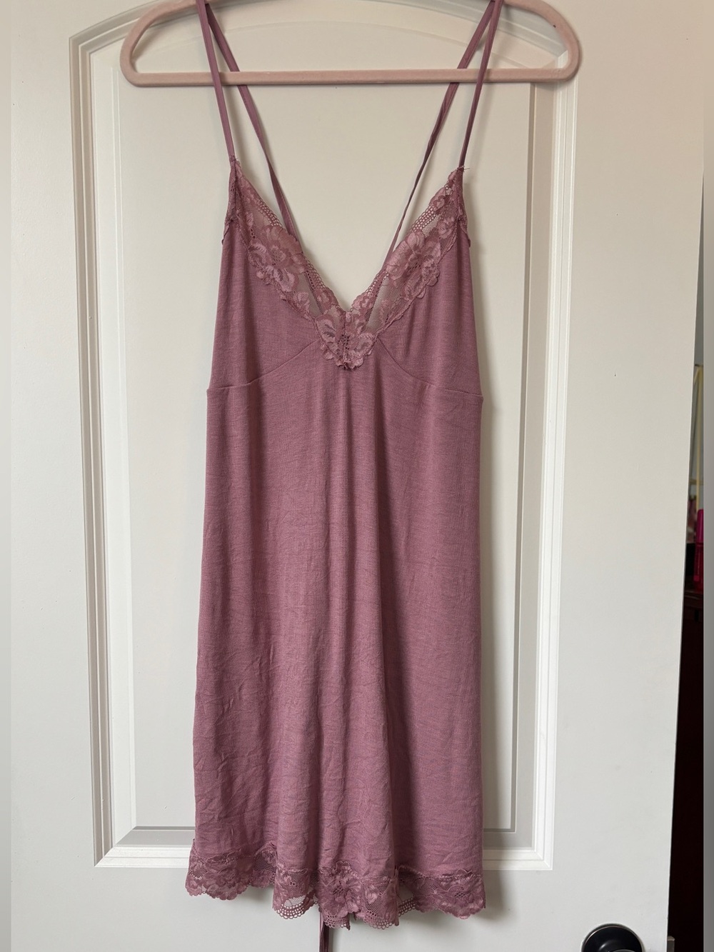 Victoria's Secret Mauve Lace-Trim Slip